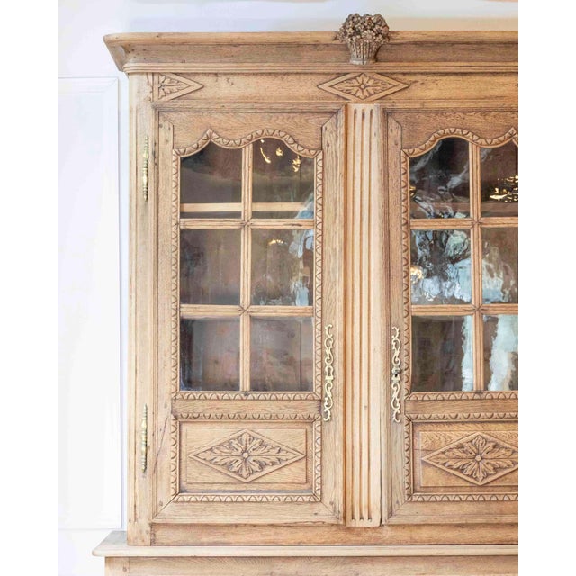 Tan Early 19th Century Norman Carved Oak Two-Part Sideboard For Sale - Image 8 of 12