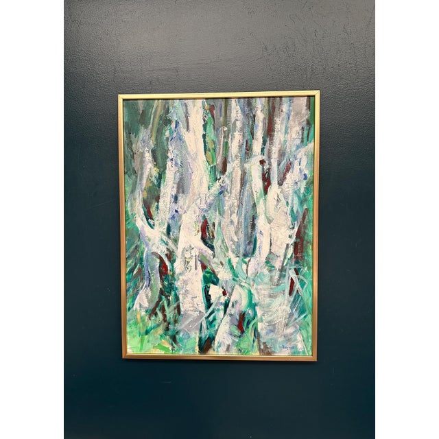 Original Vintage Swedish Oil on Canvas – “Fjällnära skog – vit” by Kurt Dejmo – Signed & Dated 1997 – Vintage & Framed –...