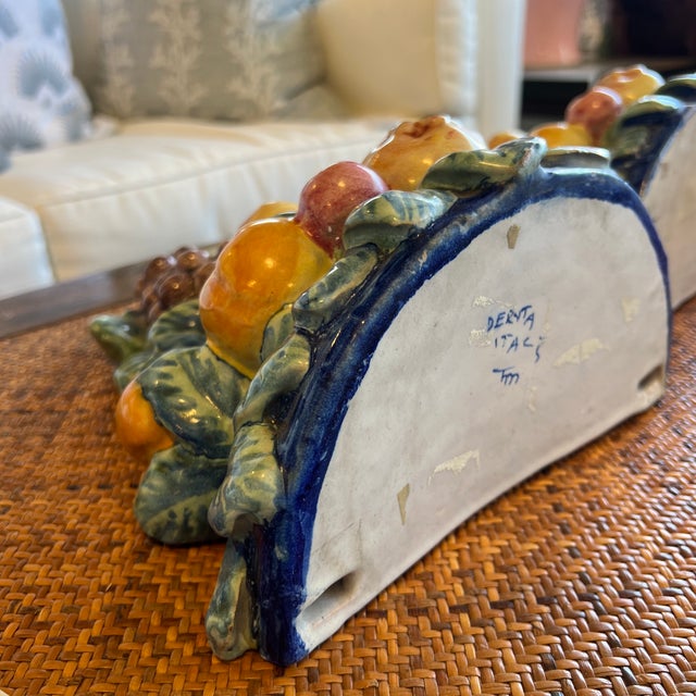 Late 19th Century Italian Majolica Fruit Wall Brackets - A Pair For Sale - Image 11 of 12