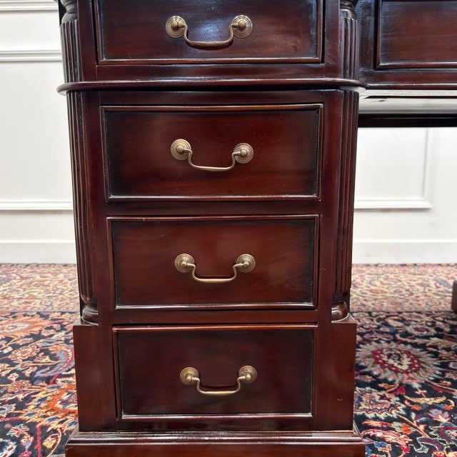 English Chesterfield Partner Desk For Sale - Image 12 of 18