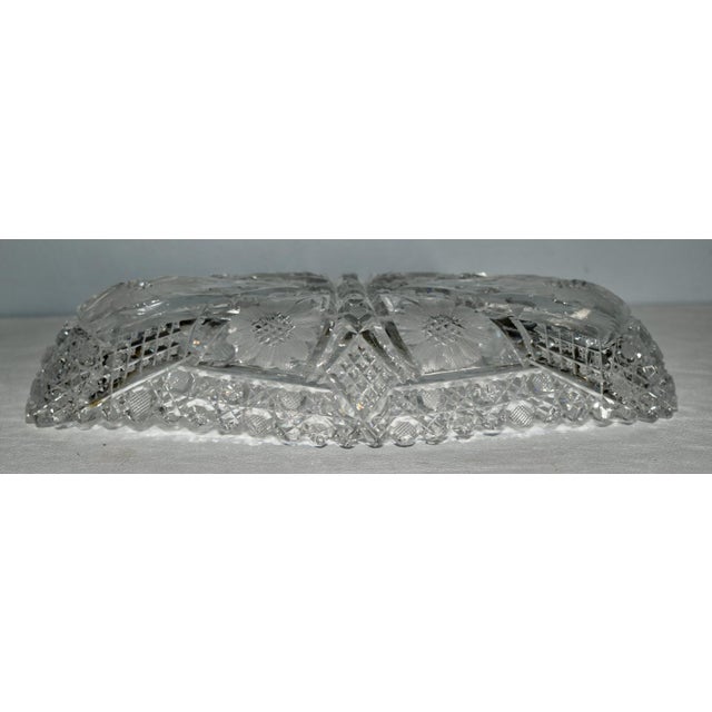 Antique American Brilliant Cut Crystal Oval Dish W/Floral Details For Sale - Image 10 of 12