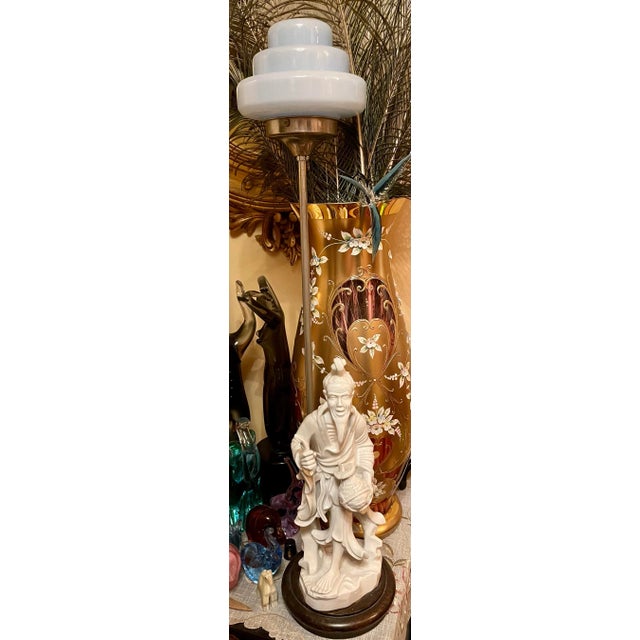 Ivory Chinese Fisherman Lamp For Sale - Image 8 of 8