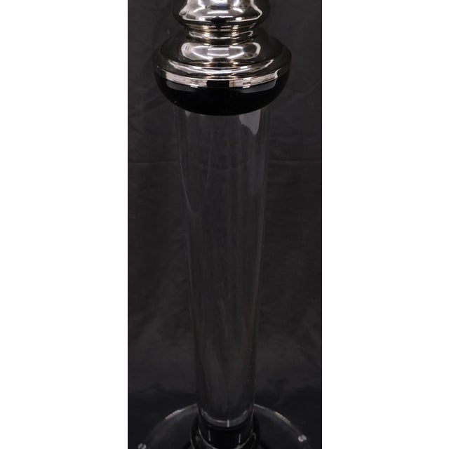Haziza Mid Century Modern Haziza Clear Lucite Round Pedestal Side Table Stand For Sale - Image 4 of 13