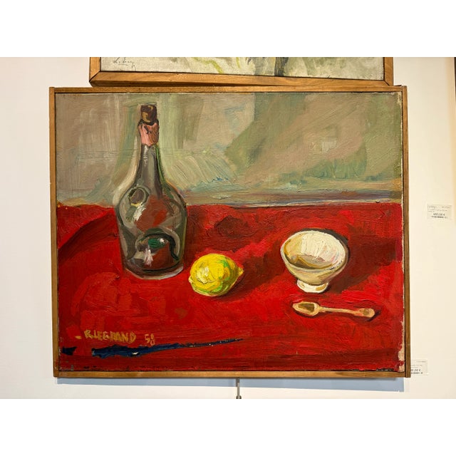 Raymond Legrand, Still Life with Lemon, Oil on Canvas For Sale - Image 3 of 5