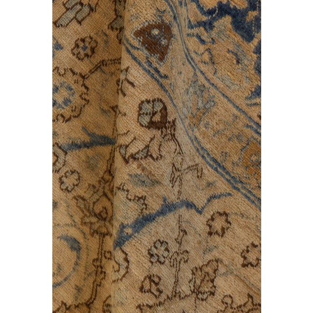 Persian Authentic 19th Century Persian Tabriz Botanic Handmade Wool Rug For Sale - Image 3 of 8