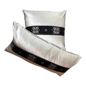 Ralph Lauren Vintage Ski Sweater Silk Scarf Pillows- a Pair