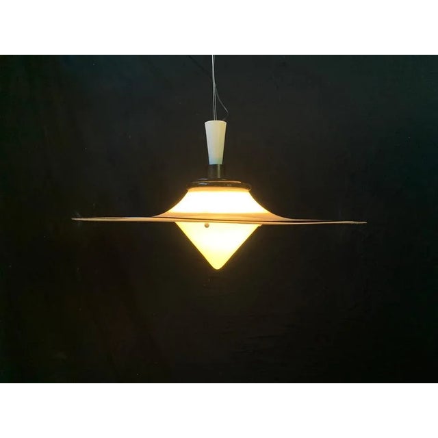 Murano Disco Glass Chandelier attributed to I3, 1970s For Sale - Image 9 of 9