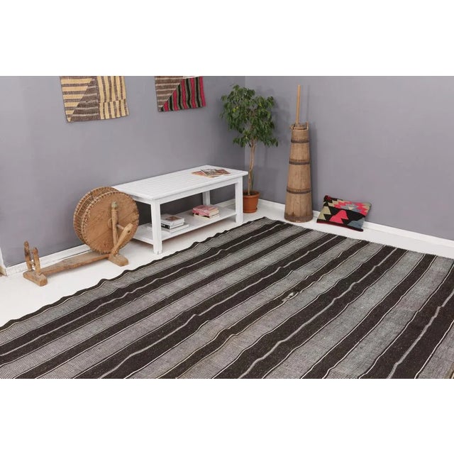 Mid 20th Century Vintage Large Kilim Rug For Sale In Los Angeles - Image 6 of 7