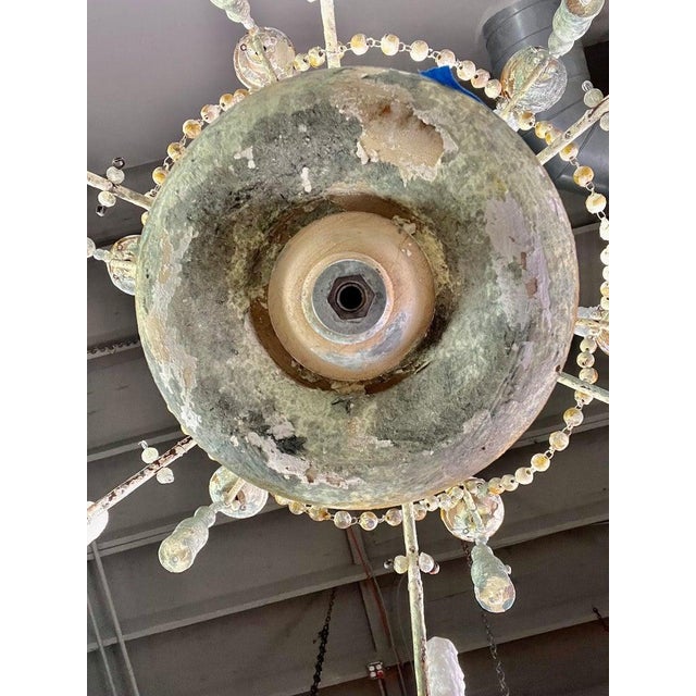 Wood Distressed Twelve Light Chandelier by Melissa Levinson, Wood & Iron For Sale - Image 7 of 17