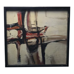 1960s Modern Abstract Painting, Signed C.1967