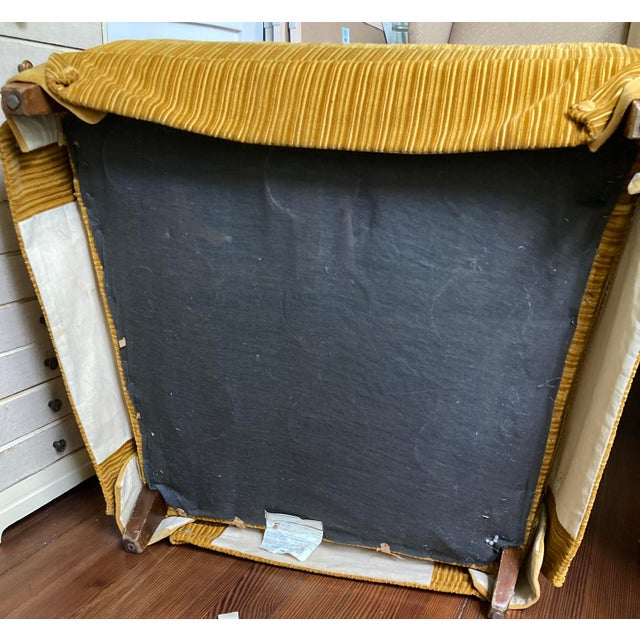 Clayton Marcus Vintage Club Chair in Golden Striped Velvet For Sale - Image 13 of 15