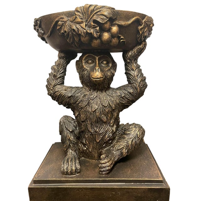 Vintage Monkey Lamp in the Style of Maitland Smith or Bombay For Sale - Image 9 of 14