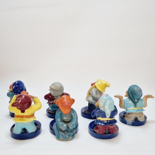 Ceramic Snow White and the Seven Dwarfs Figurines, 1942, Set of 7 For Sale - Image 4 of 14