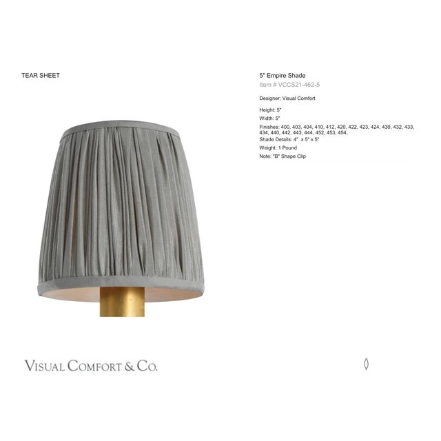 Visual Comfort Signature 5" Pleated Mist Silk Shade Designer: Visual Comfort Signature Height: 5" Base: Shade Details: 4"...