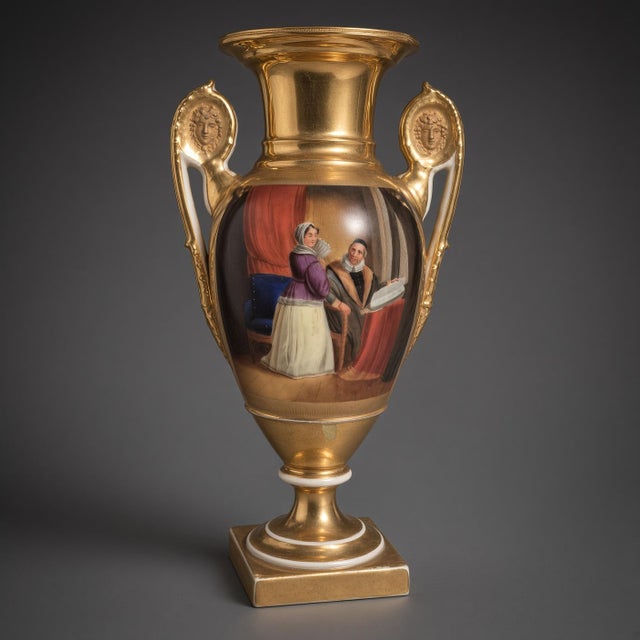 French Empire Porcelain Vases, Set of 2 For Sale - Image 9 of 11