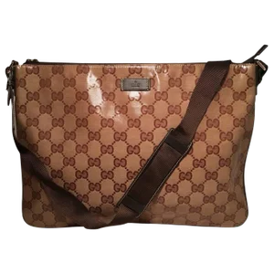 GucciCoated Monogram Canvas Slim Messenger Shoulder Bag