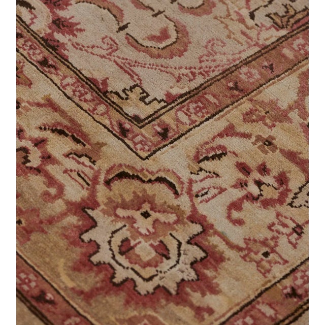 Burgundy Handwoven Revival Agra Style Wool Rug For Sale - Image 8 of 13