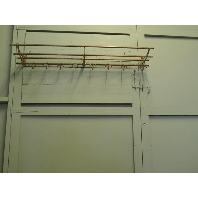 5ft Long French Art Deco Brass Hat and Coat Rack This is an unusually Long Art Deco Brass Hat and Coat Rack, it has eight...