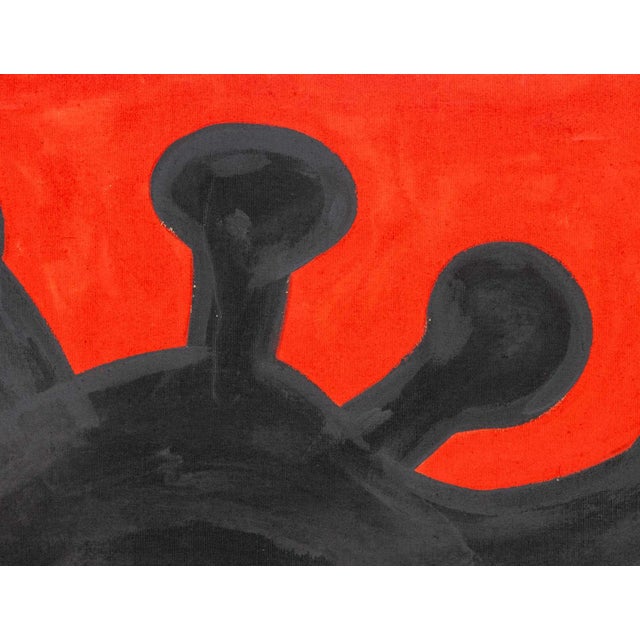 Contemporary Walter Gaudnek "Fighting Bull" Oil on Canvas, 1970 For Sale - Image 3 of 9