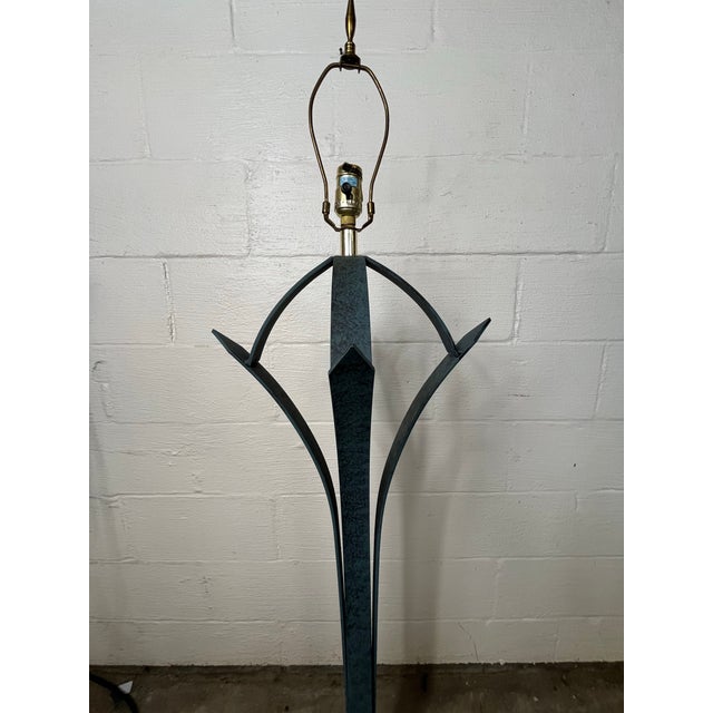Postmodern 1980s Post-Modern Iron Floor Lamp Palm Design For Sale - Image 3 of 12
