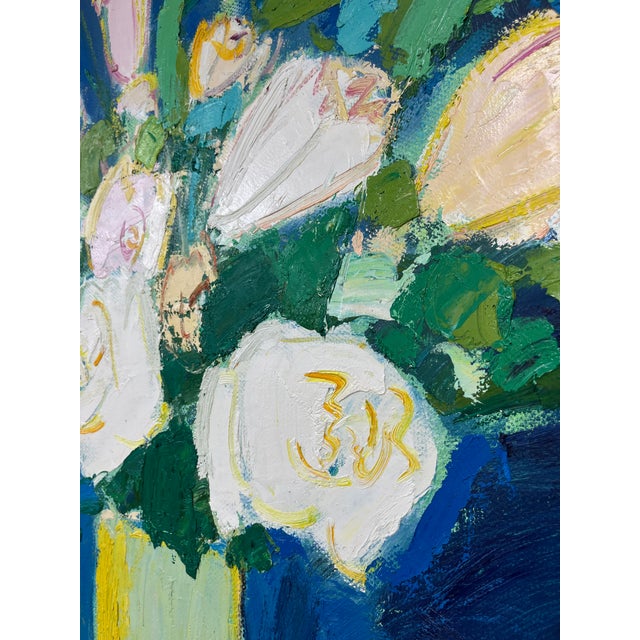 Contemporary Impressionist Floral Oil Painting on Canvas, 48" X 48" For Sale - Image 11 of 11