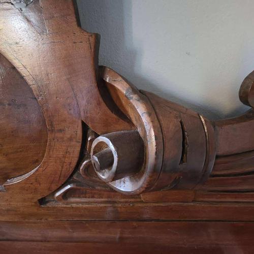 Antique Walnut King Size Bed with Carved Scroll Headboard For Sale - Image 6 of 12