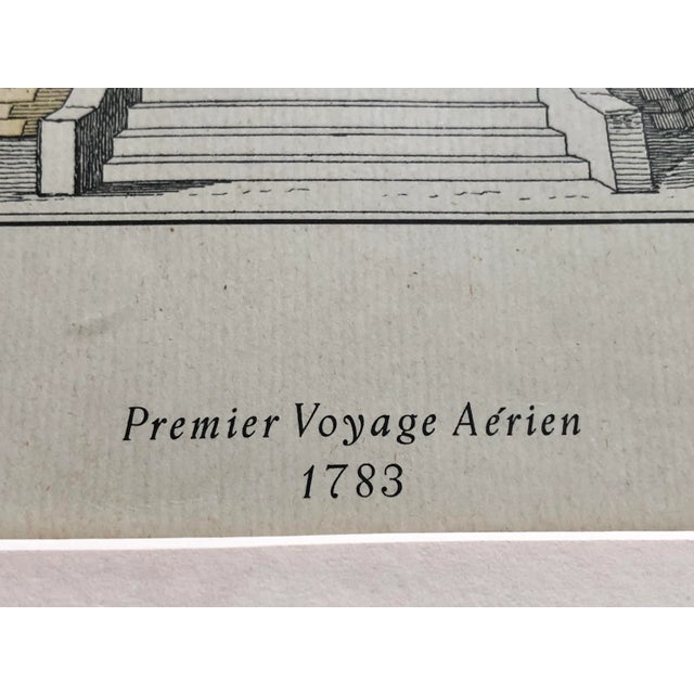 Vintage 1956 Offset Color Lithograph of Montgolfieres French Balloon Print, Framed For Sale In San Francisco - Image 6 of 8