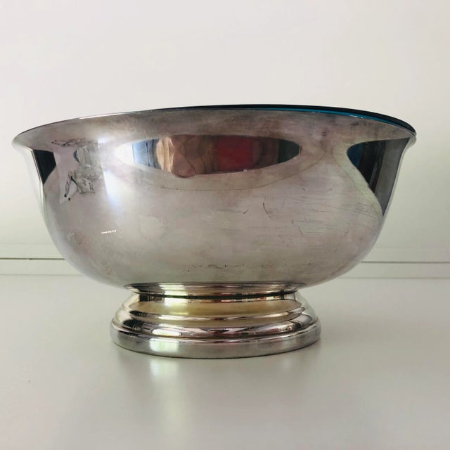 Mid-Century Modern Midcentury Gorham Silver Plated Swedish Glass Lining Bowl For Sale - Image 3 of 7