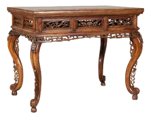 Late Qing Dynasty Hardwood Hall Table with Dragon Carvings and Lacquer Patina
