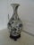 Wood Antique Blue & White Vase With Gilt Highlights For Sale - Image 7 of 7