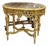 French Louis XVI Style Gold Leaf Coffee Table With Marble Top & Ornate Carved Details For Sale