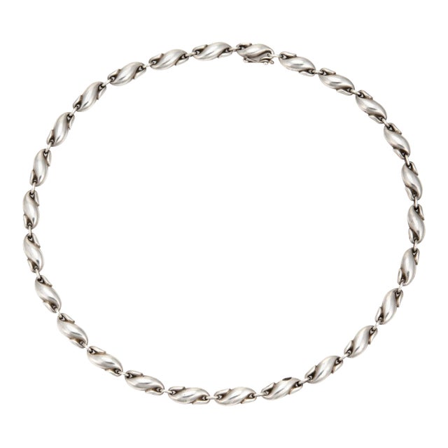 Mid 20th Century Tiffany & Co Seahorse Link Necklace Peretti Sterling Silver Estate 16" Choker For Sale