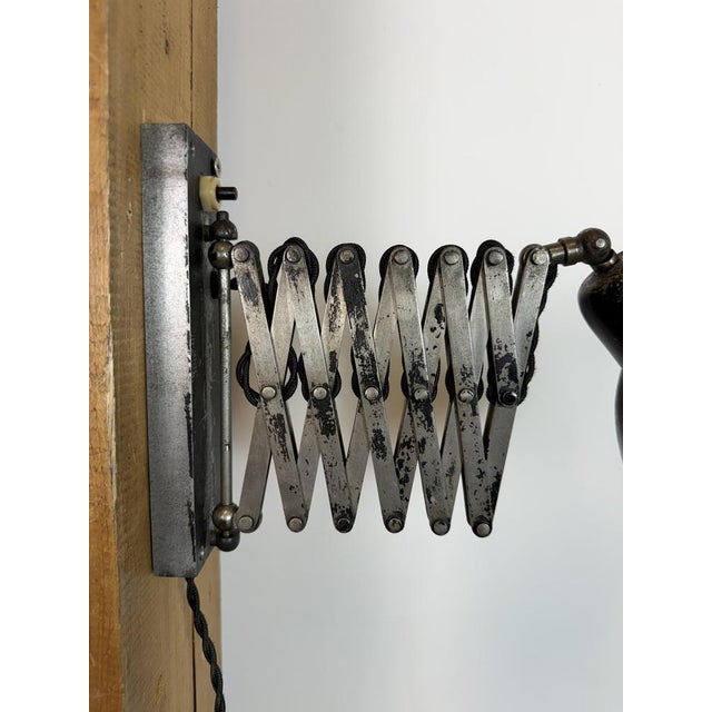 Industrial Black Scissor Wall Lamp, 1950s For Sale - Image 12 of 18