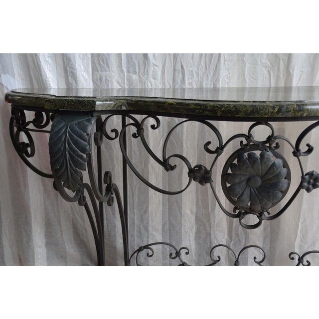 Antique Console Table in Wrought Iron and Marble, 1800s For Sale - Image 15 of 18