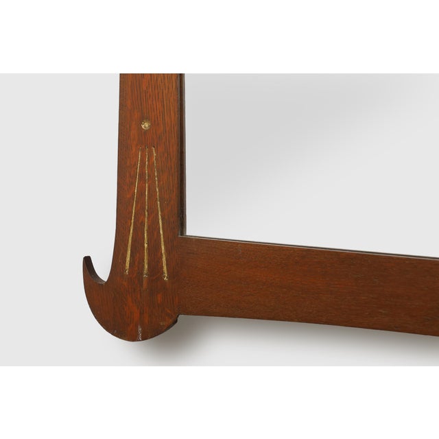 Art Nouveau Mirror in Oak with Gilded Inlay, France, 1915 For Sale - Image 4 of 11