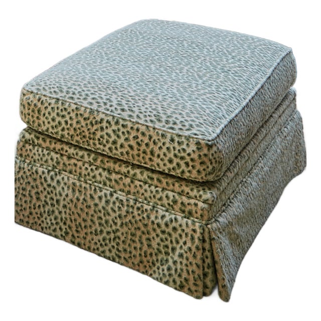 Storage Ottoman in Cowtan & Tout Ocelot Fabric For Sale