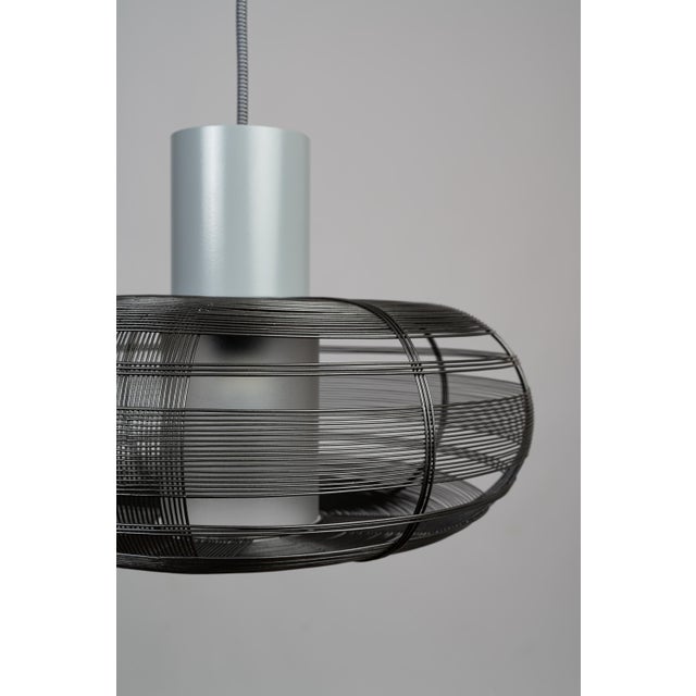 Oggetti Galvanized Iron Wire Pendant, Grey Violet - Tubby by Schema for Oggetti For Sale - Image 4 of 5