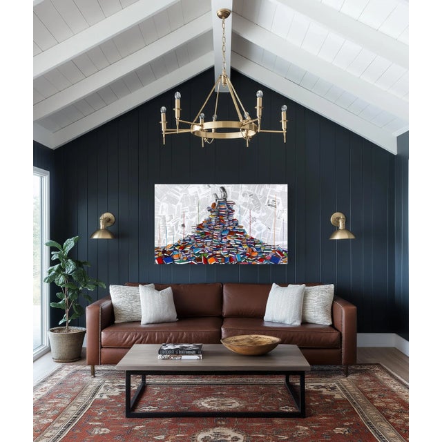 Wood Relativity of Knowledge - Vibrant Colorful Mixed Media Surrealist Figurative Original Artwork by Robert Lebsack For Sale - Image 7 of 9