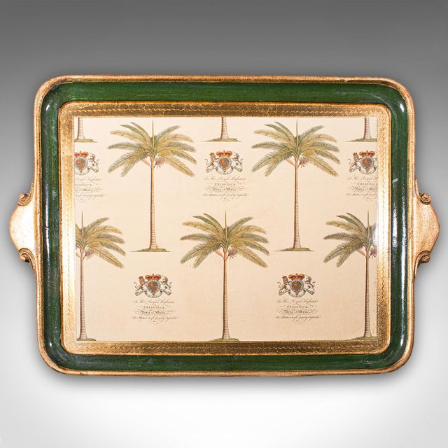 Pair of Vintage Florentine Serving Trays, Italianate Afternoon Tea Platter, 1970 For Sale - Image 6 of 10