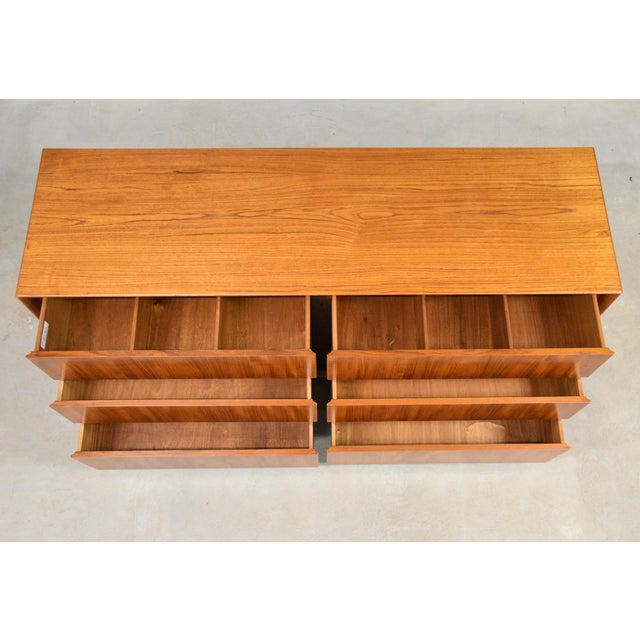 1960s Danish Mid Century Modern Teak 64” Dresser For Sale - Image 5 of 11