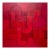 Contemporary Geometric Abstract Square Oil Painting Monochromatic–Red Gold Leaf Edges by Stephen Cimini For Sale