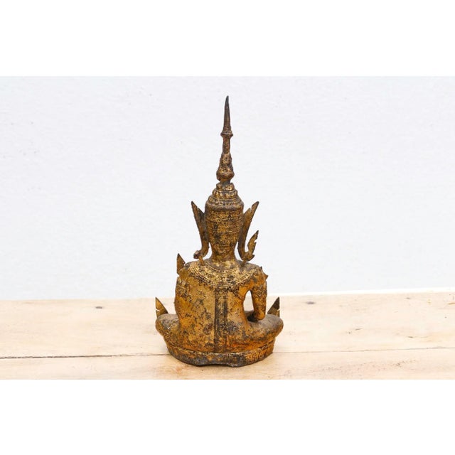 Gold Golden Serenity, Antique Thai Meditation Figure For Sale - Image 8 of 9
