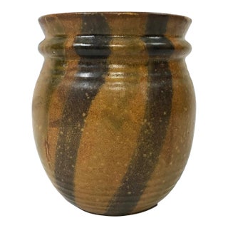 Vintage Studio Pottery Striped Vase or Vessel For Sale