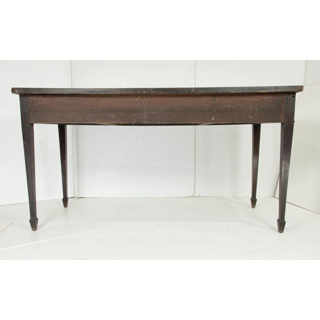 English Elegant Circa 1810 Sheraton Mahogany Sideboard With Banded Inlay & Oval Brass Pulls For Sale - Image 3 of 6