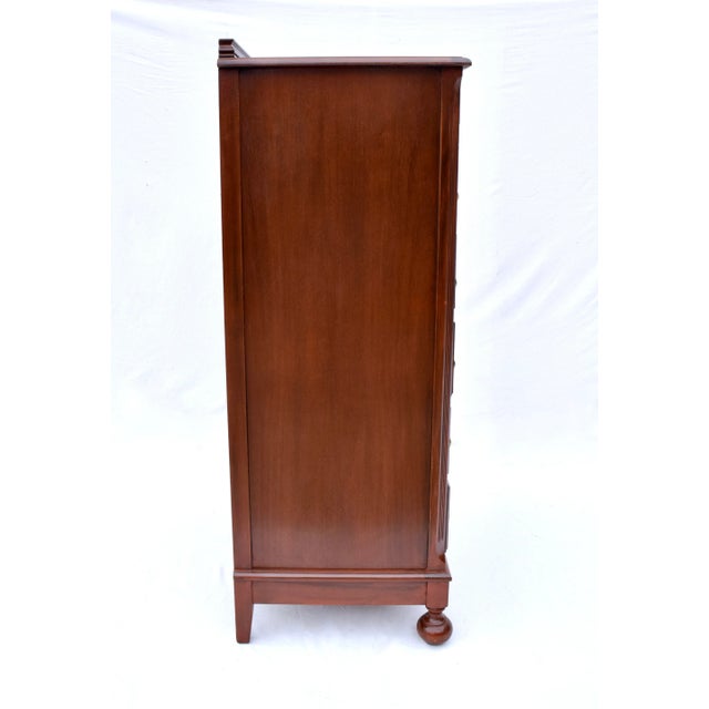 William and Mary Style Mahogany Chest of Drawers With Brass Pulls, Usa For Sale - Image 10 of 12