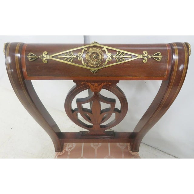 19th C French Inlaid Ormolu Mounted Side Chairs - a Pair For Sale - Image 5 of 9
