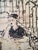 This original ink sketch by prominent Romanian-born artist Dimitrie Berea depicts an interior scene, likely a cafe or...