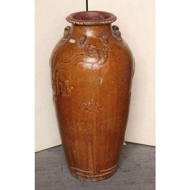 Tall Antique Ming Dynasty Martaban Jar From China, 15th-16th Century For Sale In New York - Image 6 of 10