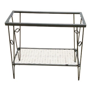 Mid Century Modern Black Iron Plant Stand For Sale