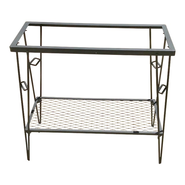Mid Century Modern Black Iron Plant Stand For Sale